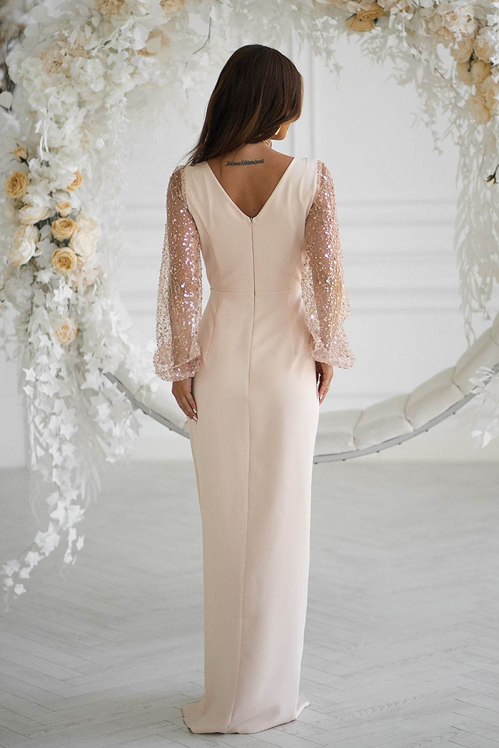  Long dress model 220093 Bicotone 